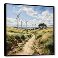 thumbnail image 2 of Designart "Analytic Drawing Depicting Wind Turbines I" Wind Turbines Floater Framed Wall Decor, 2 of 5