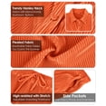 thumbnail image 2 of TIYOMI Plus Size Two Piece Sets for Women Orange Disco Outfit V Veck Pleated Stripe Suits Button Down Shirt Solid Textured Wide Leg Pants Outfit Loungewear Summer Streetwear XL 14W 16W, 2 of 3