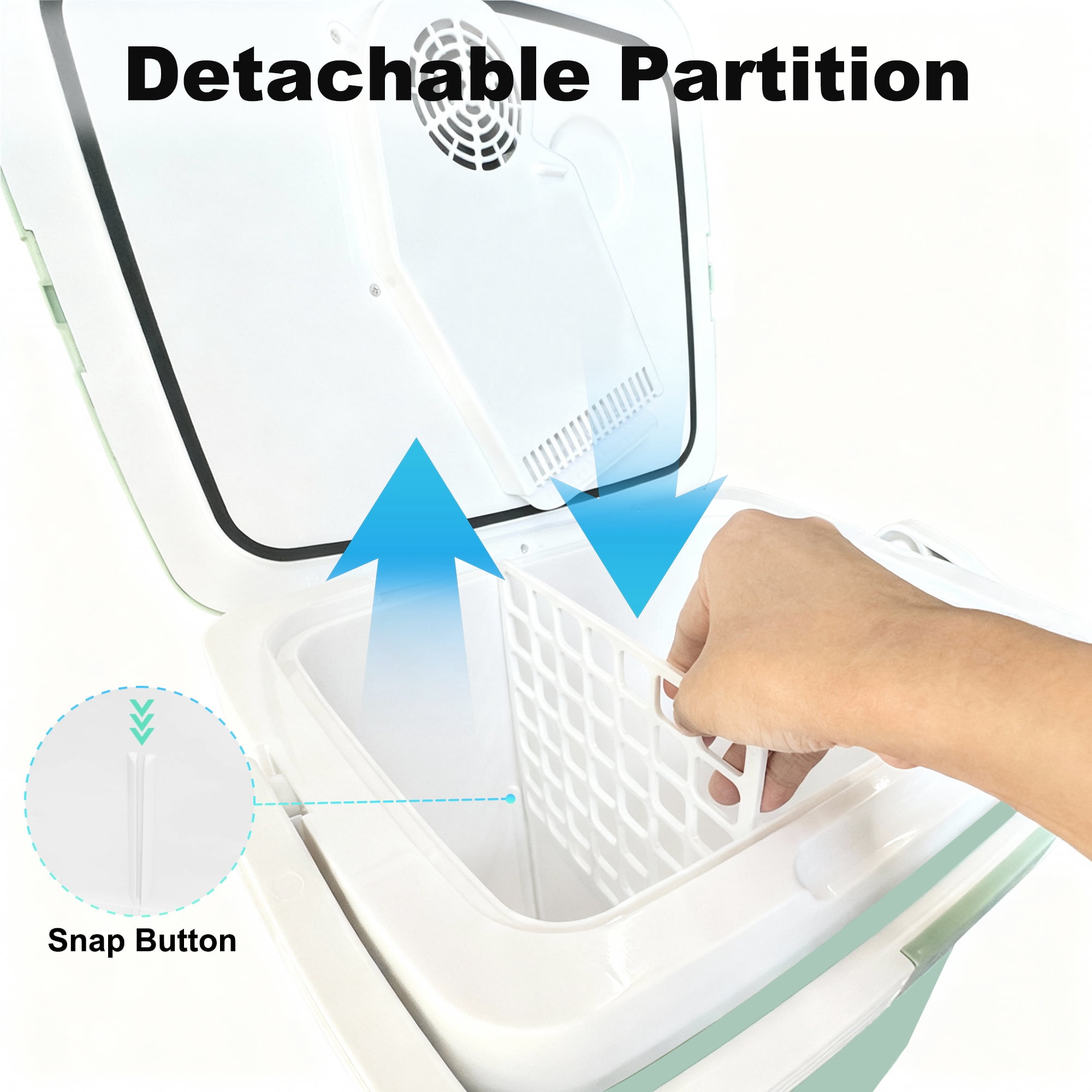 26L Portable Outdoor Refrigerator with Handle Lock, Car Cooler, Camping Fridge(Green)
