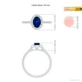 thumbnail image 6 of ANGARA Natural Oval Sapphire Halo Ring with Diamond Accents in 14K White Gold for Women (Size-7x5mm) | September Birthstone, Birthday, Anniversary, Jewelry Gift for Women | Natural Blue Sapphire Ring, 6 of 11