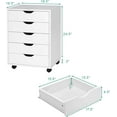 thumbnail image 3 of DORTALA 6 Drawer Chest File Cabinet with Wheels, Versatile Mobile Under Desk Office Storage Cabinet, Wood Filing Cabinet for Home Office, 5 Drawers, White, 3 of 14