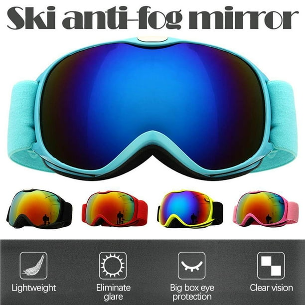 Lunettes de ski, lunettes de neige pour hommes femmes enfants jeunes  adultes, lunettes de snowboard de protection UV pour garçons filles, 2 pack
