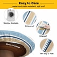 thumbnail image 3 of Elastic Fitted Round Tablecloth, Blue Khaki Striped Waterproof Stretch Table Cover for 55"-60" Tables, Farmhouse Stripes Modern Abstract Art Washable Outdoor Tablecloths for Patio, Picnic, Camping, 3 of 9