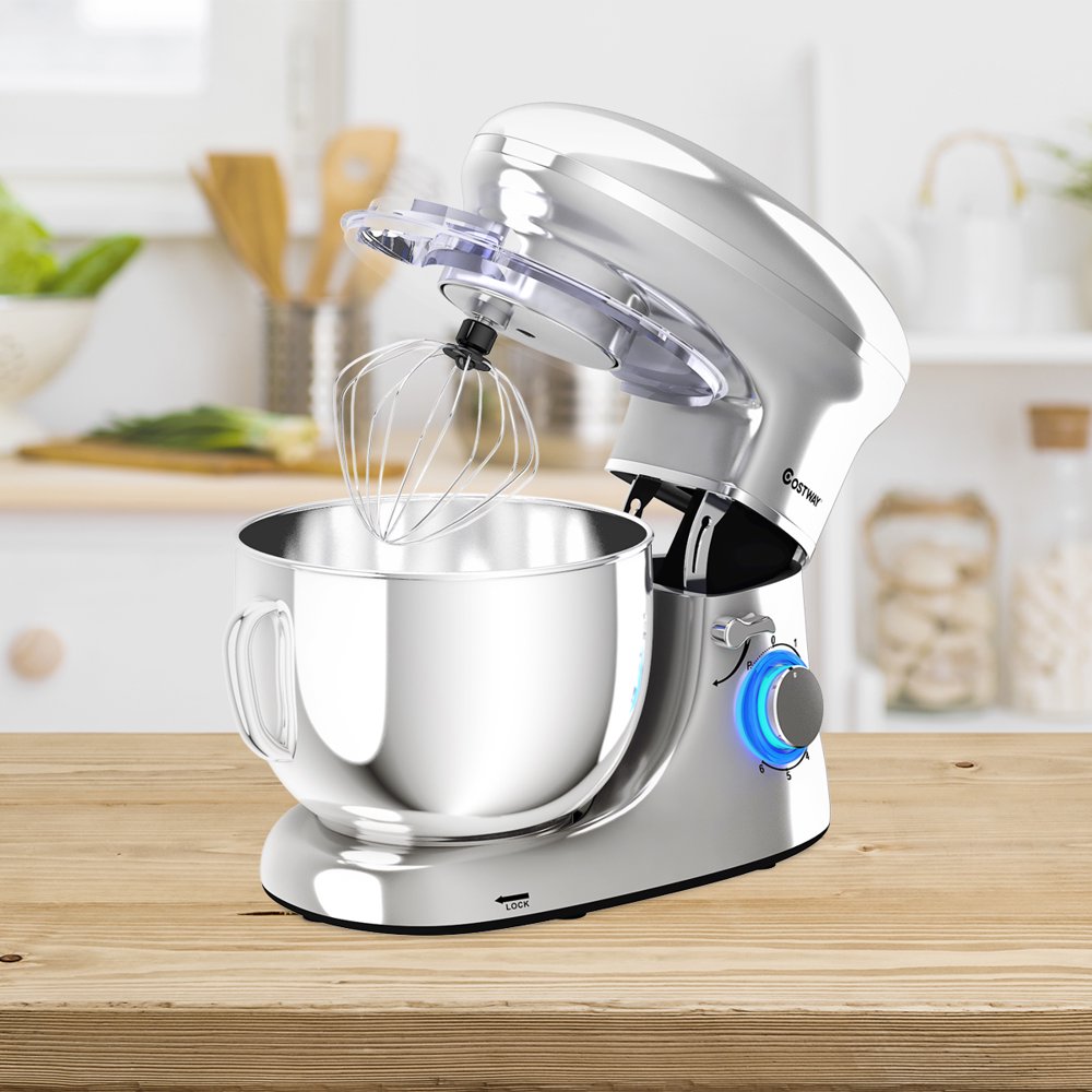 Costway 6.3Qt TiltHead Food Stand Mixer 6 Speed 660W w/Dough Hook