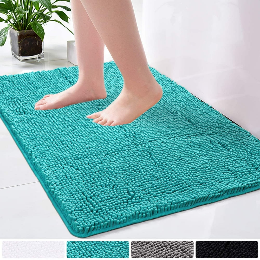 LOCHAS Luxury Bathroom Rug Shaggy Bath Mat 24 x 36 Inch, Washable Non Slip Bath Rugs for