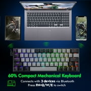 E-YOOSO 63 Keys Wireless Mechanical Keyboard - Compact RGB Gaming Keyboard with Hot-Swappable Linear Red Switches, Bluetooth/2.4G/USB-C, Rechargeable for Windows/Mac