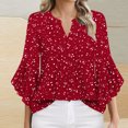 thumbnail image 5 of GERsome Women's 3/4 Sleeve Tops Dressy Casual Business Work Blouses Office V Neck Shirts,Sizes S-XXL, 5 of 5