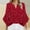 Wine#2, variant on GaThRRgYP Women's Summer Short Sleeve Blouse Tops for Casual Wear,Women's Fashion 3/4 Sleeve Round Neck Loose Blouse Wine L