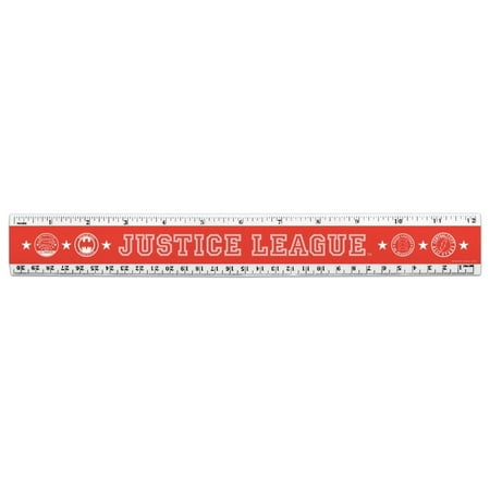 Justice League Athletic Logo 12 Inch Standard and Metric Plastic Ruler