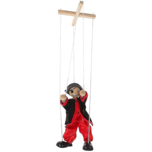 2pcs Pirate Marionette Puppet String Wood Pirate String Marionette Puppet Show Toy Interactive Pirate Toy