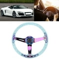 thumbnail image 1 of Acrylic Steering Wheel, 14in Diameter Compatible with Most Standard Wheel Adapters, Smooth Texture, Stylish and Luxurious Design, Strong Repairability, for Car Racing ATV Kart UTV,, 1 of 7