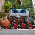 thumbnail image 2 of Buffalo Plaid Christmas Outdoor Rug for Patio/Deck/Porch, Non-Slip Large Area Rug 5 x 7 Ft, Xmas Snowflake Red Green Indoor Outdoor Rugs Washable Area Rugs, Reversible Camping Rug Carpet Runner, 2 of 8