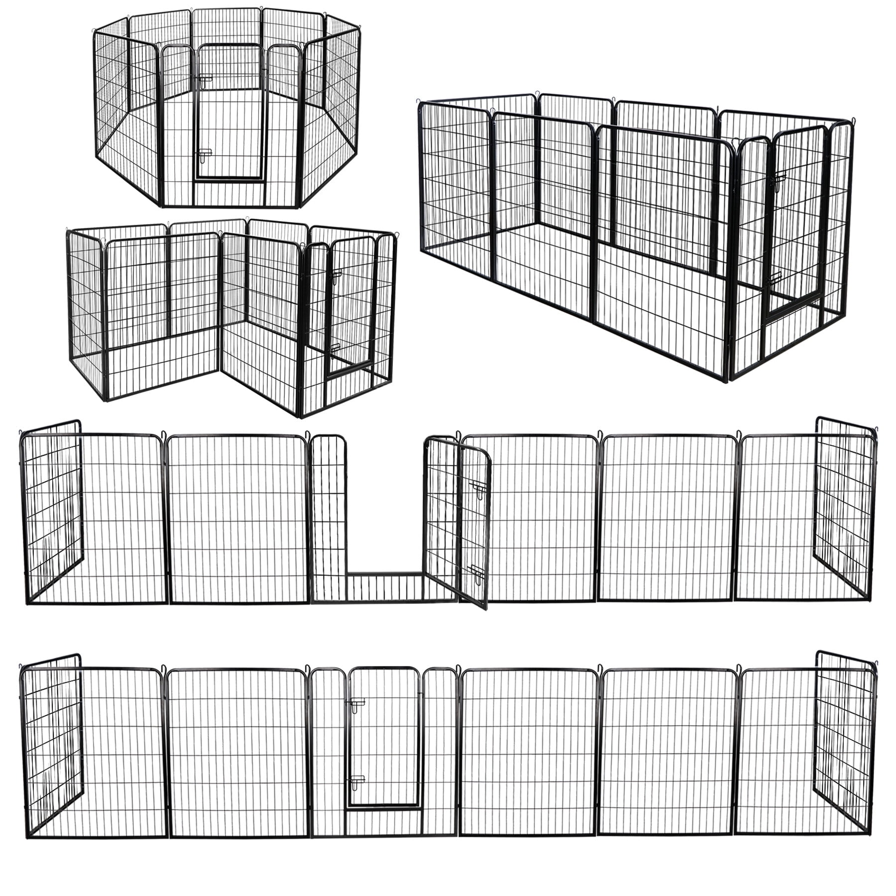 SuperDeal 8 Panels 39" Pet Playpen Dog Kennel Foldable Metal Exercise Fence