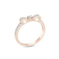 thumbnail image 3 of AFFY 1/4 Carat Round Cut White Natural Diamond Bowknot Wedding Band Ring In 10K Rose Gold (Clarity : I2-I3, Color : I-J, 0.25 Cttw) Size 5.5, 3 of 4