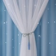 thumbnail image 4 of EFINNY Stars Blackout and Sheer Curtains for Bedroom Girls Kids Baby Room, Double Layer Star Cut Out Living Room Window Curtain, W39 x L79 Inch Length (1 Panel,Blue), 4 of 7