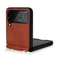 thumbnail image 6 of SaniMore for Samsung Galaxy Z Flip 5 (6.7" 2023) Phone Case, Retro PU Leather + Crossbody Lanyard, Shockproof Anti-fall Slim, Durable Wear-resistant Folding Shell for Galaxy Z Flip 5, Bown, 6 of 7