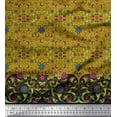 thumbnail image 2 of Soimoi Rayon Fabric Floral & Leaves Panel Printed Fabric 1 Yard 42 Inch Wide, 2 of 3