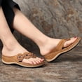 thumbnail image 5 of Womens Slide Sandals Women's Sandals Shoes Wedges Flip Flops Fashion Buckle Strap Sandals Summer Shoes for Women Brown 7.5, 5 of 5