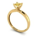 thumbnail image 2 of Clara Pucci 14K Yellow Gold 0.5ct Yellow Solitaire Ring for Women, 2 of 8