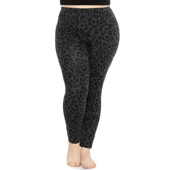 Stretch Is Comfort Women's Polyester Plus Size Leggings Black Cheetah X-Large