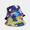 thumbnail image 5 of Sombrero de cubo de pescador con estampado de frutas coloridas reversibles empacables, muchos patrones Feliz Sencillez, 5 of 5
