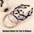 thumbnail image 7 of Unique Bargains Rhinestone Pearl Wrap Fabric Headband Faux Pearl Headband Women Hairband Black, 7 of 7