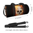 thumbnail image 4 of Xecao Satanic Skull print Round Travel Duffel Bag is a foldable gym bag with an inner pocket, perfect for travel sports, 4 of 8