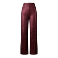 thumbnail image 6 of Womens Summer Pants Women's Fashion Casual Sequined Pants Sparkling Sequins High Waisted Wide Leg Flared Flared Nightclub Wear plus Size Women Work Business Casual Women Petite Petite Red L, 6 of 6