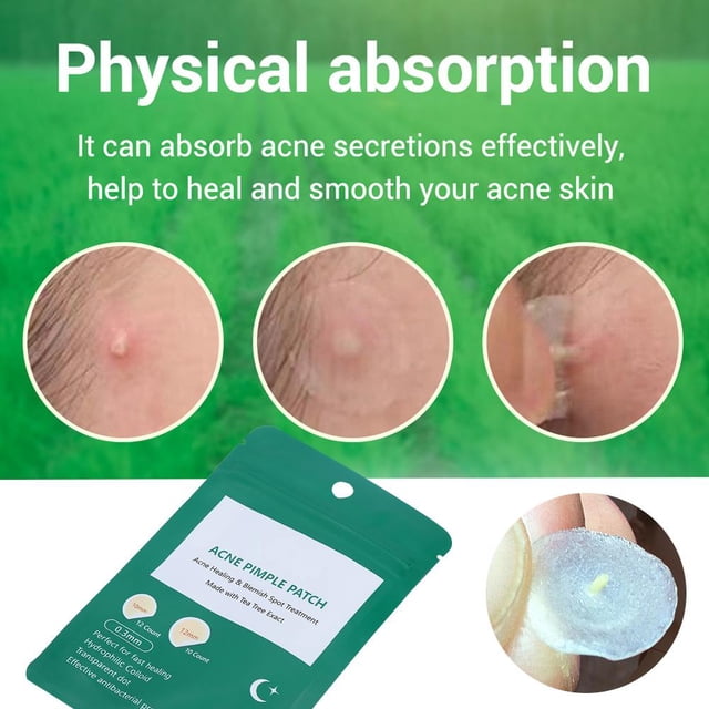 Parches Anti Acne 22 piezas, parche de espinilla hidrocoloide invisible, Parche de espinillas para el acné del árbol del té, eliminar parche corrector, anti acné para maquillar mejor(uso nocturno) Khall JM23128-02
