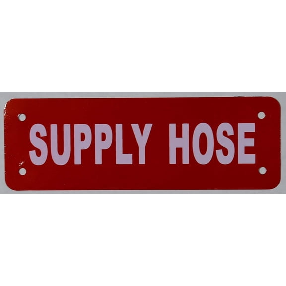 Supply Hose Sign (White, Reflective, Aluminium 2X6) (ref-2201)