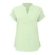 thumbnail image 4 of Camiseta sin mangas de verano para mujer, corte holgado, cuello en V plisado, sin mangas, bajo curvo, fluida, 4 of 5