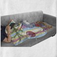 thumbnail image 6 of Christmas Soft Flannel Fleece Throw Blanket, Kitten with Scarf Under the Tree with Ball Celebration and Gift Box Cat Themed, Cozy Plush for Indoor and Outdoor Use, 50" x 70", Multicolor, by Ambesonne, 6 of 6