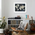 thumbnail image 4 of Art.com Old World Map Blue Crop Art Print by Wild Apple Portfolio, White Frame Wall Art, 40" x 32", 4 of 5