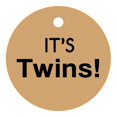 thumbnail image 1 of 100 PCS Baby Shower Favor Gift Paper Tags It's Twins Cricle Baby Shower Hang Tags, 1 of 1