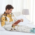 thumbnail image 6 of Yiaed Cute Dog In Bathtub Print Men’s Pajamas Set - Long Sleeve Button Down Sleep Shirt and Pajama Bottoms Sleepwear Set Mens Pjs Sets Men's Pajama Bottoms-Medium, 6 of 7