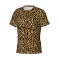 thumbnail image 5 of Vsdgher Gold Glitter Leopard Print Men's Dry Fit Mesh Athletic Shirts Moisture Wicking Tennis T-Shirt Tops, 5 of 9