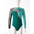 thumbnail image 5 of IEFIEL Kids Girls Ball Gymnastics Leotard Long Sleeves Shiny Rhinestone Figure Skating Jumpsuit A Green 16, 5 of 7