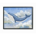 thumbnail image 1 of The Kids Room by Stupell Flying Whale Animal Pastel Blue Kids Nursery Painting Framed Wall Art by Ziwei Li, 1 of 1