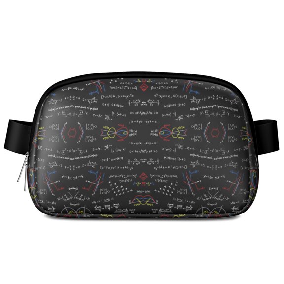 Mathematics-Themed Waist Bag – Waterproof Fanny Pack with Algebra & Geometry Prints, Adjustable for Teachers & Engineering Students