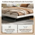 thumbnail image 6 of Christopher Knight Home King Size PU Leather Platform Bed Frame with Headboard, Curved Design, Trapezoidal Leg, White, 6 of 10