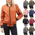 thumbnail image 4 of Tejiojio Womens Fall Fashion Outfits Clearance Jackets Lightweight Zip Up Cropped Coat Windbreaker Outerwear Casual Quilted Jacket Baseball Uniform, 4 of 9