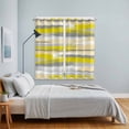 thumbnail image 3 of Yellow Gray Stripes Kitchen Curtains Window Panels, Watercolor Modern Abstract Minimalist Insulated Window Treatment Curtain, Grommet Curtains for Bedroom/Living Room/Bathroom, 2 Piece 52"Wx84"L, 3 of 8