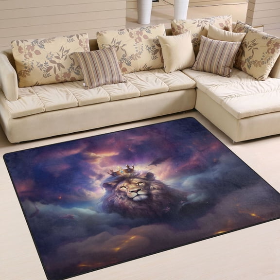 Lion Crown Clouds Area Rug Washable 80 x 58 Floor Carpet Mat Non Slip for Bedroom Living Room Home Decor
