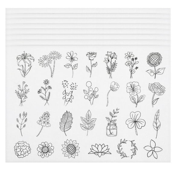 ELAYARD 8 Sheets Water Soluble Paper PVA White Fabric Stabilizing Stitching For Sewing Projects