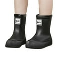 thumbnail image 4 of REDARER Girls Mid Calf Rain Boots - Lightweight Waterproof for School & Play, Non- Comfortable Everyday Shoes, Durable Kids Booties - Rain Boots Kids,Color:1 Black Size:13-14 Years, 4 of 6