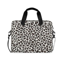 16inch Laptop Briefcase, Business Laptop Bag with Detachable Strap & Padded Compartment, Water-Resistant Polyester,Leopard Print