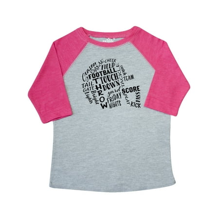 

Inktastic Football Words in Helmet Shape in Black Text Gift Toddler Boy or Toddler Girl T-Shirt