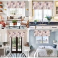 thumbnail image 5 of Boho Spring Floral Farmhouse Short Window Curtain Valances, Vintage Flowers Patchwork Plaid Pink Rod Pocket Kitchen Valances for Living Room Bedroom Bathroom Cafe 54" x 18", 5 of 8