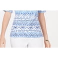 thumbnail image 3 of Karen Scott Women's Printed Boat-Neck Top Starlit Perri Size Petite Large, 3 of 3