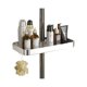 thumbnail image 1 of Estante de ducha de aluminio moderno con ganchos, altura ajustable y rotación, organizador colgante for baño., 1 of 7